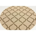 thumbnail image 5 of Unique Loom Raised Trellis Indoor/Outdoor Trellis Rug Beige/Brown 6' 1" Round Geometric Traditional Perfect For Patio Deck Garage Entryway, 5 of 7