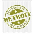 thumbnail image 3 of Ambesonne Detroit Shower Curtain, Grunge Retro Stamp, 69"Wx84"L, Olive Green White, 3 of 3
