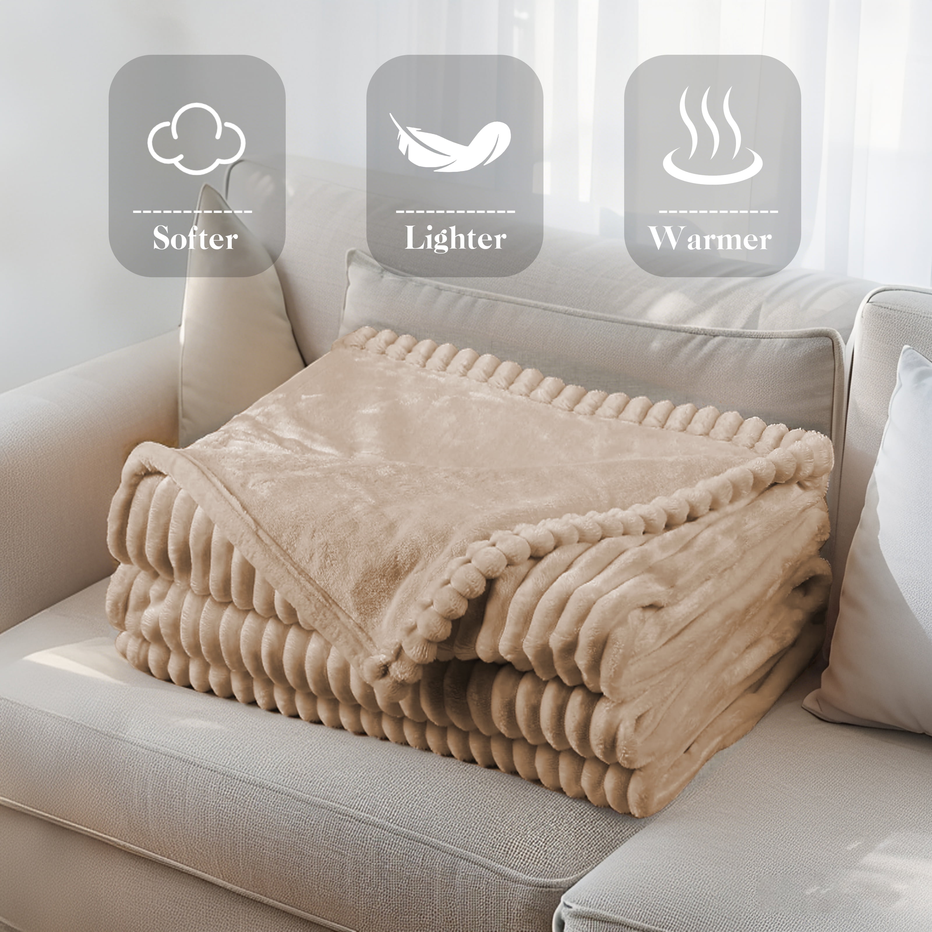 GONUES Heated Electric Blanket Queen Size 84"x90"-10 Heat Settings & 1-12 Hours Auto-off, Soft Warm Flannel Fast Heating Blanketfor Bed, Sofa&Office, Machine Washable- Camel
