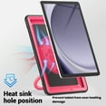 thumbnail image 4 of for Samsung Galaxy Tab A9+ 11.0" 2023 SM-X210/SM-X215/SM-X216B Case, Shockproof Rugged Protective Case with 360°/180° Rotating Handle Grip Stand & Adjustable Shoulder Strap & Pencil Holder - Rose, 4 of 9