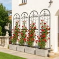 thumbnail image 2 of 4 Pack Metal Garden Trellis 71" x 19.7" Rustproof Trellis for Climbing Plants Outdoor Flower Support Black, 2 of 7