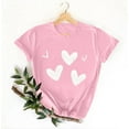 thumbnail image 3 of Posijego Valentine's Day Tops for Women Crew Neck Short Sleeve Heart Graphic T-Shirts Spring Summer Cute Tunic Blouses, 3 of 5