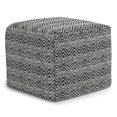 thumbnail image 1 of Simpli Home Hendrik Pouf Carré Tissé Boho en Polyester Recyclé Gris-Noir pour Animaux de Compagnie, 1 of 8