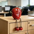 thumbnail image 4 of Cute Resin Fruit Figurines with Dangling Legs – Whimsical Apple, Banana & Strawberry Shelf Sitters for Home Office Desk Decor & Funny Gift, 4 of 7
