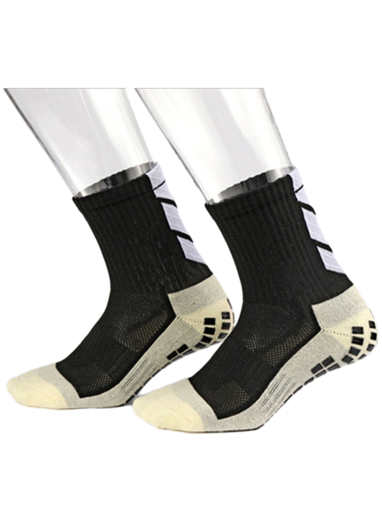 Non Slip Mens Football Long Socks Thick Athletic Soccer Stocking Anti-Slip  2pcs 