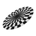 thumbnail image 4 of Home Decor,Round Black White Grid Floor Mats Area Rugs Superior Craftsmanship, 4 of 14