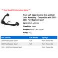 thumbnail image 2 of Front Left Upper Control Arm and Ball Joint Assembly - Compatible with 2001 - 2003 Ford Explorer Sport 2002, 2 of 2