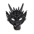 thumbnail image 1 of Máscara de dragón 3D Máscara de media cara Adultos de miedo Accesorios de disfraces de Halloween Cosplay Negro jinwen Cubierta de cabeza de dragón, 1 of 8
