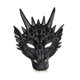 thumbnail image 1 of Máscara de dragón 3D Máscara de media cara Adultos de miedo Accesorios de disfraces de Halloween Cosplay Negro jinwen Cubierta de cabeza de dragón, 1 of 8
