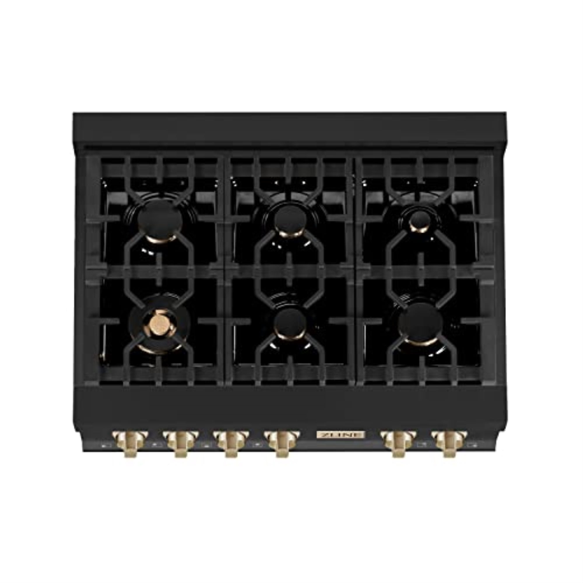 ZLINE 36 in. Autograph Edition Rangetop in Black Stainless Steel with Gold Accents (RTBZ-36-G)