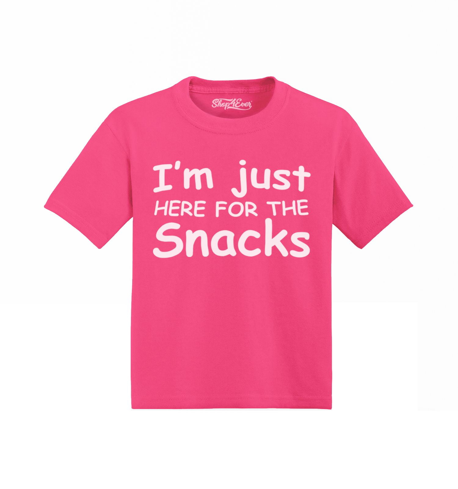 2T and 3T Toddler T Shirt Heather Gray 100% Cotton Funny Kids Tee Children's T-Shirt Shirts With Sayings Just Here For The Snacks