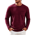thumbnail image 2 of Jovrlynd Mens Sweater Crewneck Ribbed Knit Long Sleeve Shirts with Pockets Casual Soft Plus Size Pullover Sweaters for Big & Tall, S-3XL, 2 of 9