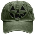 thumbnail image 3 of SYMOID Hall-oween Pumpkin Face Embroidered Dad Hat, Washed Cotton Adjustable Baseball Cap for Men Women Army Green Hats,Size Free Size, 3 of 6