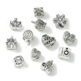 thumbnail image 3 of 60Pcs 12 Style Tibetan Style Alloy European Beads Large Hole Beads Mixed Shapes Silver 9~14.5x8.5~13.5x6.5~9mm Hole: 4~5.7mm 5pcs/style, 3 of 7