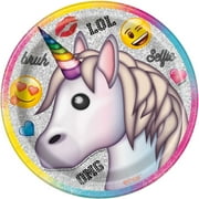 Unicorn Emoji Paper Dessert Plates, 7in, 8ct