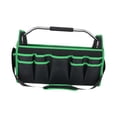 thumbnail image 4 of Bolsa organizadora de herramientas plegable portátil Shamjiam de 40 cm de tela Oxford con asa de transporte de metal Verde, 4 of 8