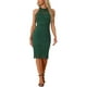thumbnail image 2 of INSPIRE CHIC Vestido Elegante de Encaje para Mujer con Cuello Halter Sin Mangas Cuerpo Ajustado Cóctel Vestido Sheath Midi Verde Oscuro XL, 2 of 6