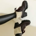 thumbnail image 6 of Bnwani Boots for Women Thick Wedge High Mid-Calf Warm Snow Boot Brown Size 6, 6 of 9