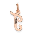 thumbnail image 2 of Auriga Fine Jewelry 14K Rose Gold Script Letter T Charm for Women, 2 of 7
