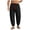 Black, variant on Mens Hippie Harem Pants Baggy Elastic Waist Drop Crotch Yoga Japanese Pants Loose Fit Dance Trousers with Pockets (Wine, XL)