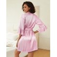 thumbnail image 5 of Ekouaer Women's Silk Robe Set V-neck 2 Piece Bridal Party Robes and Satin Bathrobe Set with Pockets, 5 of 5
