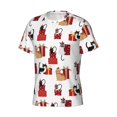 thumbnail image 3 of Yiaed Cute Cat And Christmas Gift Print Mens Short Sleeve Tight Fit T-Shirt, Crewneck Casual Tee-XX-Large, 3 of 5