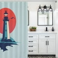 thumbnail image 5 of Sunset Lighthouse Shower Curtain for Bathroom Bath Curtain Polyester Fabric Waterproof Bathroom Curtain with 12 Hooks, 5 of 7