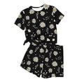 thumbnail image 4 of Robe d'Été avec Manches Enfants Été Imprimé Loisirs Col Rond Manches Courtes Haut et Shorts Ensemble Deux Pièces Ensemble d'Été Mignon, 4 of 8
