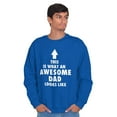 thumbnail image 5 of Cool What an Awesome Dad Looks Like Men's Crewneck Sweatshirt Brisco Brands X, 5 of 6
