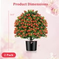 thumbnail image 3 of Costway 2 Pack Artificial Rose Topiary Ball Tree Faux Shrub Bushes with Flowers, 3 of 10