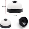 thumbnail image 2 of Bell Table Reception Call Bells, Metal Service Bell for Hotel Bars, Restaurant, Kitchen, School, Reception Room or Pet Training Bells, (1x White), 2 of 5