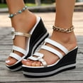 thumbnail image 2 of Xijirk Women Summer Platform Sandals Wedge Heel Beach Casual Shoes Non Sole Design Women Sandals for Comfortable Walking Yoga Outfit and Use,White,9, 2 of 9