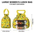 thumbnail image 5 of Yellow Dinosaur Plant Pattern Drawstring Lunch Bag Women - Drawstring Lunch Bag Insulated for Work Office - Stain-Resistant Large Lunchbags for Women with Multi-Pockets, 5 of 6
