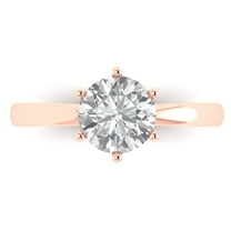1.5 ct Round Cut Moissanite Solitaire 18K Rose Gold Womens Engagement Ring