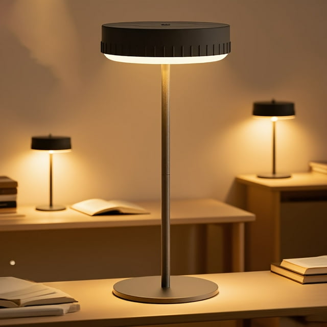 Modern Metal Table Lamp, Rechargeable LED Night Light, 3-Level Adjustable Touch Lamp, Portable for Reading/Office/Bedroom/Dining Room/Nightstand/Home Gift Metal Lamp.