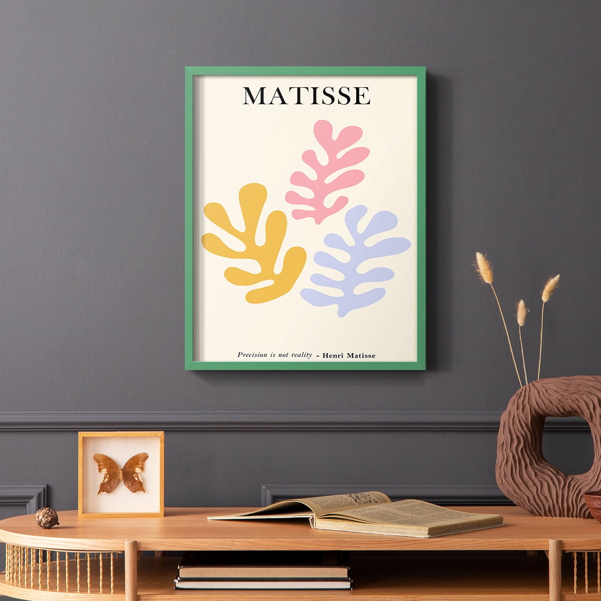 Matisse CDLXXXIV in Green Solid Wood Framed Print No Nail Hanging