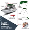 thumbnail image 5 of Knox B44-T44H-Z4 79-84 in. Universal 4 Bow Bimini Tops with Detachable Mesh Sidewalls for Boats, Hunter Green, 5 of 7