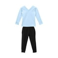 thumbnail image 5 of Cethrio Girls Outfit Sets, 2 Piece Long Sleeve Cotton Ballet Dancing Clothing Sets Light Blue Size 6, 5 of 7