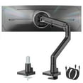 thumbnail image 1 of monTEK Bras pour Moniteur Simple avec USB A/C, Support de Moniteur Ultra Grand pour Écran Incurvé de 17 à 57 Pouces, Supporte 59,4 Lb, Bras à Ressort à Gaz Réglable, 75/100 VE, 1 of 9