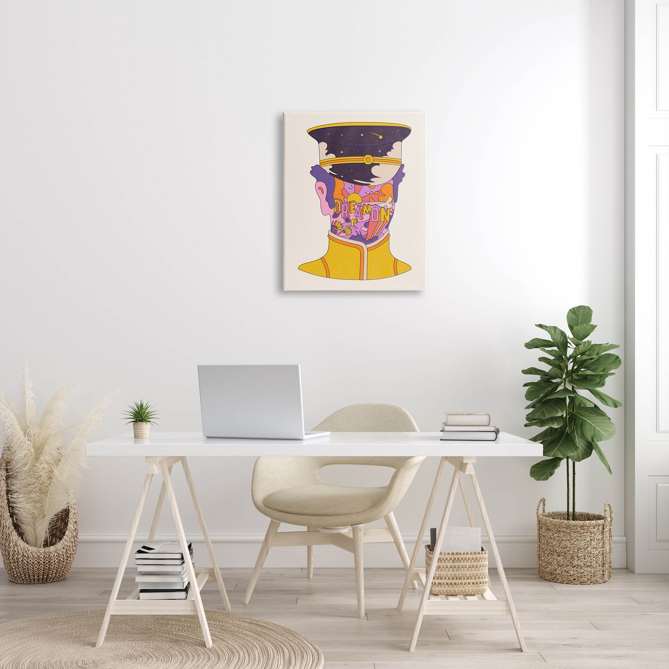 Stupell Industries Dream On Retro Face Typography Graphic Art Gallery Wrapped Canvas Print Wall Art, Design by Matheus Lopes Castro