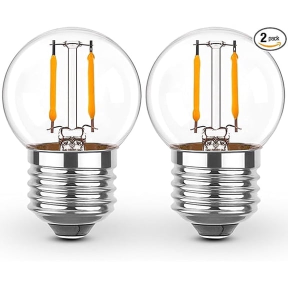 G40 LED Light Bulbs, 1W Equivalent 10 Watt, E26 Medium Base, Warm white 2700K, Dimmable Golbe Bulb For Bedside Lamp, 2Pack