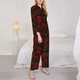 thumbnail image 3 of Fotbe Rose Pattern Long Sleeve Pajama Set for Women,Sleepwear Set,2-piece Loungewear Set,Soft PJs Comfy Nightwear with Pockets -Medium, 3 of 7