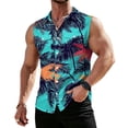 thumbnail image 2 of longantii Shirts for Men Hawaiian Vintage Button Down Tshirts Comfy Sleeveless Tees with Pockets 2026 Summer Tropical Floral Beach Cruise Wear Hot Pink XL, 2 of 7