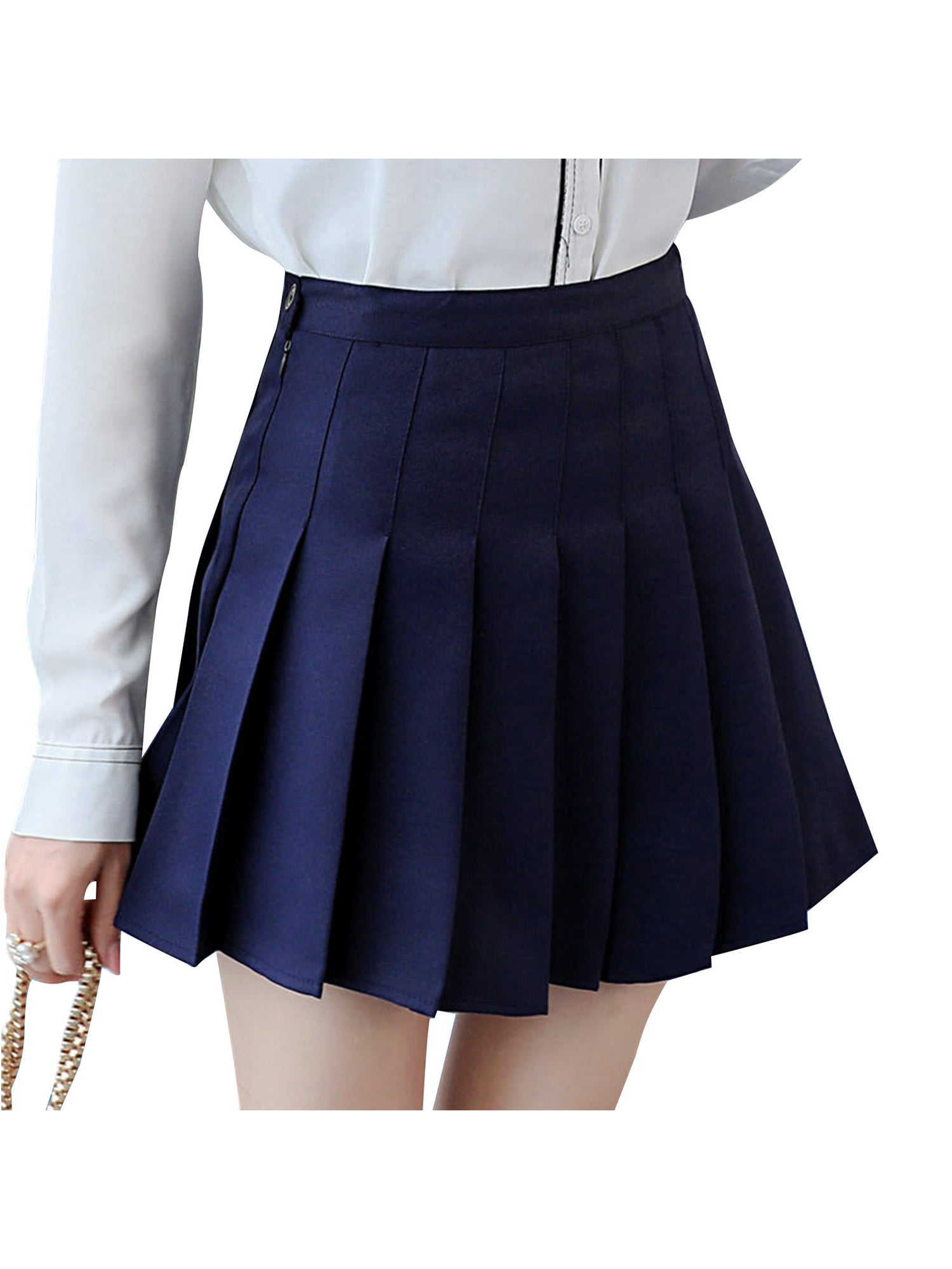 High Waisted Short Pleated Skater Tennis Skirt School Uniform for Women Girl