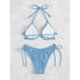 thumbnail image 4 of Women 2Pieces Sexy Halters Neck High Cut Thong Swimsuit Set Push Up Swimsuit Lacing up Swimwears Bathing Suit Beachwears light yellow XL, 4 of 4