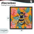 thumbnail image 4 of Stupell Industries Bohemian Bumble Bee & Flower Pattern Black Floating Frame Canvas Art, 18 x 18, by Kate Jarvik Birch, 4 of 8