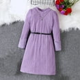 thumbnail image 2 of RKSTN Robe pour Fillettes Manches Longues (8-12 Ans) Col Rond Patchwork en Velours + Ceinture Noire, 2 of 7
