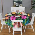 thumbnail image 2 of Pioneer Flower Floral Print Pattern Round Tablecloth 60"x60",Wrinkle Wipeable Table Cloth for Kitchen Dining Room Picnic Patio Party, 2 of 6