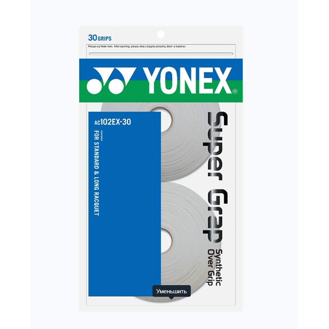 Overgrip YONEX Super GRAP, paquete de 30 unidades, color blanco