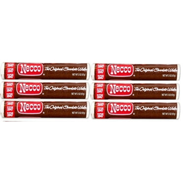 Necco Wafers Original Chocolate Flavored Hard Candy Rolls - Bundle of 6 Rolls, 2.02ozRED33